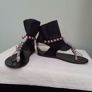 Arnold Churgin Leather sandal silver metal 37